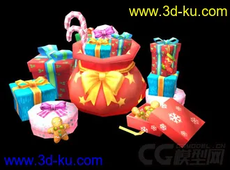 3D打印模型圣诞节 礼物礼品堆的图片