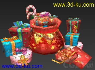 3D打印模型圣诞节 礼物礼品堆的图片