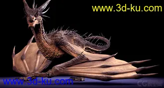 3D打印模型；是等龙   西方龙  写实类 Dragon   影视级绑定，材质已调节可直接用；的图片