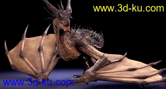 3D打印模型；是等龙   西方龙  写实类 Dragon   影视级绑定，材质已调节可直接用；的图片