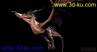 3D打印模型；是等龙   西方龙  写实类 Dragon   影视级绑定，材质已调节可直接用；的图片