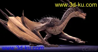 3D打印模型；是等龙   西方龙  写实类 Dragon   影视级绑定，材质已调节可直接用；的图片