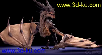 3D打印模型；是等龙   西方龙  写实类 Dragon   影视级绑定，材质已调节可直接用；的图片