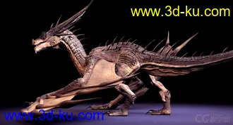 3D打印模型；是等龙   西方龙  写实类 Dragon   影视级绑定，材质已调节可直接用；的图片