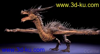 3D打印模型；是等龙   西方龙  写实类 Dragon   影视级绑定，材质已调节可直接用；的图片