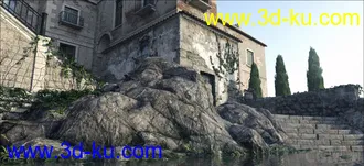 3D打印模型意大利风情街 古代街道 托斯卡纳 西方建筑的图片