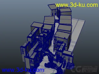 3D打印模型意大利风情街 古代街道 托斯卡纳 西方建筑的图片