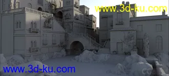 3D打印模型意大利风情街 古代街道 托斯卡纳 西方建筑的图片