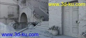 3D打印模型意大利风情街 古代街道 托斯卡纳 西方建筑的图片