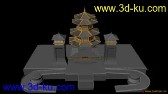 3D打印模型古代城楼，古建筑的图片