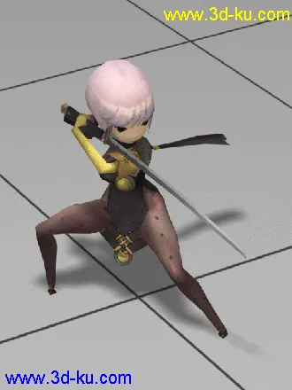 3D打印模型Q版剑灵角色连击10连击的图片