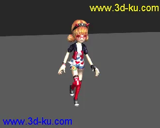 【小女孩】星皇演唱会模型+蒙皮绑定+动作 跑 （max09及以上适用）的图片