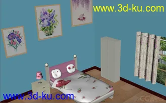 3D打印模型这几天做了一个室内场景，终于把贴图画完了。分享给大家的图片