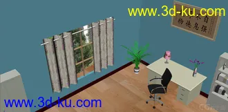 3D打印模型这几天做了一个室内场景，终于把贴图画完了。分享给大家的图片