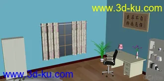 3D打印模型这几天做了一个室内场景，终于把贴图画完了。分享给大家的图片