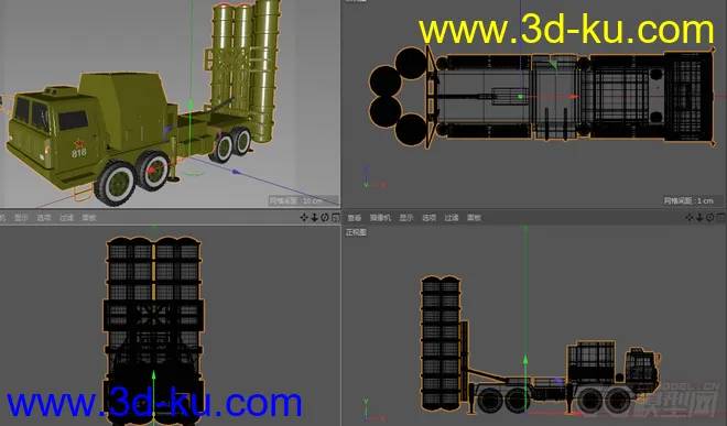 地空导弹发射车 c4d模型的图片2