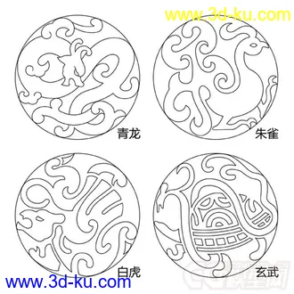 3D打印模型四神兽的图片