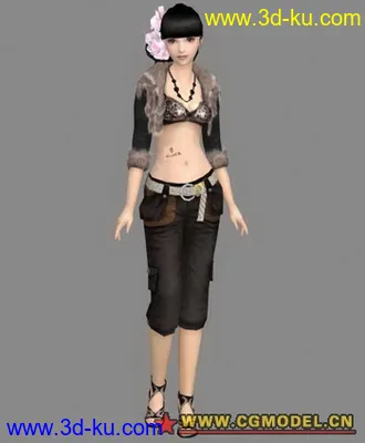 美丽女孩3D模型的图片