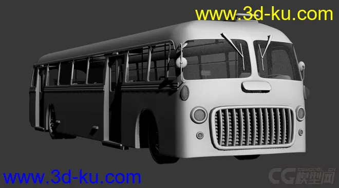 六十年代老式公交车  卡通公交车模型的图片1