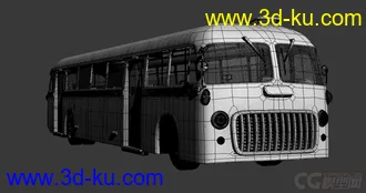 3D打印模型六十年代老式公交车  卡通公交车的图片