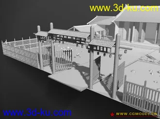 3D打印模型古式庭院的图片