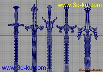 3D打印模型新人报道上#！传之前收集的精品剑武器...的图片