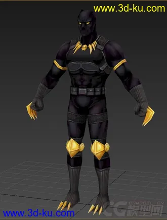 美国队长3里的黑豹模型，做个参考的图片