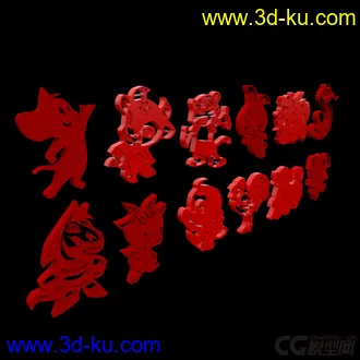 3D打印模型12生肖的图片