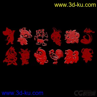 3D打印模型12生肖的图片