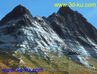 影视级高精度写实山体模型场景 雪山场景 地形的图片