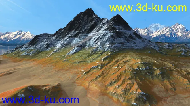 影视级高精度写实山体模型场景 雪山场景 地形的图片1