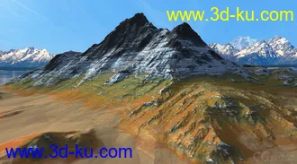 影视级高精度写实山体模型场景 雪山场景 地形的图片