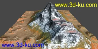 影视级高精度写实山体模型场景 雪山场景 地形的图片