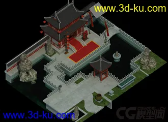 分享一款古代酒肆别院场景模型的图片