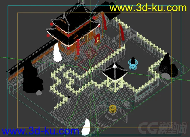 分享一款古代酒肆别院场景模型的图片1