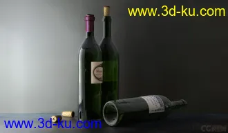 3D打印模型写实酒瓶附材质的图片