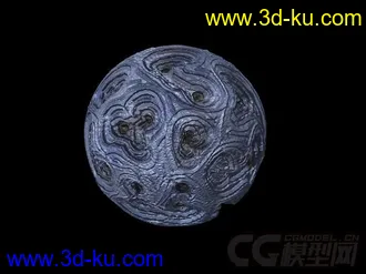 3D打印模型球体陨石晶石存储石的图片