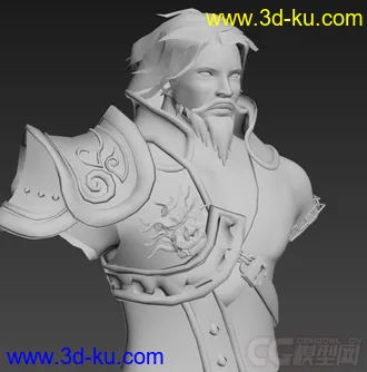 3D打印模型一个古代武侠老头 半成品的图片