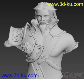 3D打印模型一个古代武侠老头 半成品的图片