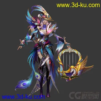 3D打印模型神魔大陆琴师顶级套装的图片