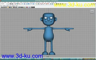 3D打印模型经典蓝色小人（带绑定）的图片