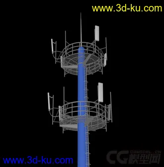 3D打印模型电信信号发射塔 电信基站 电信4g基站的图片