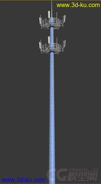 3D打印模型电信信号发射塔 电信基站 电信4g基站的图片