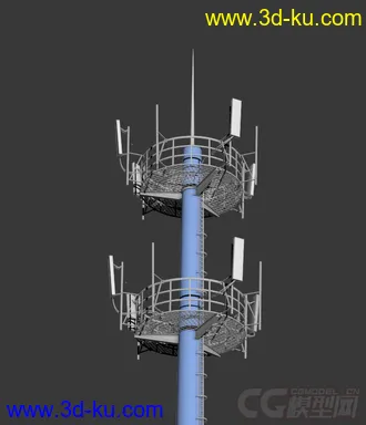 3D打印模型电信信号发射塔 电信基站 电信4g基站的图片