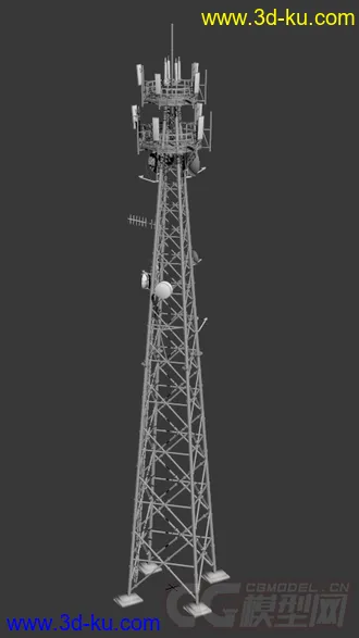 3D打印模型联通4g基站 联通信号发射塔的图片