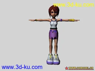 3D打印模型发一个卡通的女孩(带材质)的图片