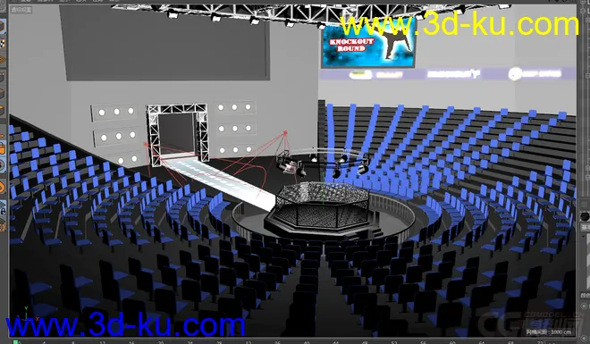 摔跤比赛场地  格斗比赛场地 格斗场模型的图片2