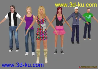 美女帅哥啦。。孟汉娜电影版部分人物模型的图片