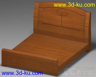 3D打印模型柚木木床的图片