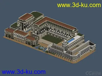3D打印模型欧式建筑场景的图片